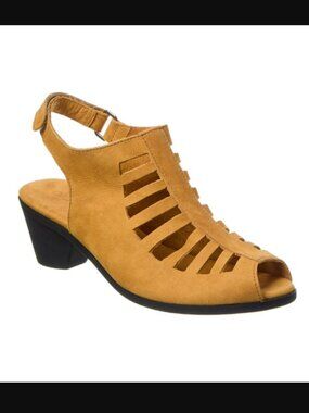 Arche Soexor Leather Slingback Peep Toe Heeled Sandal Size EU 39